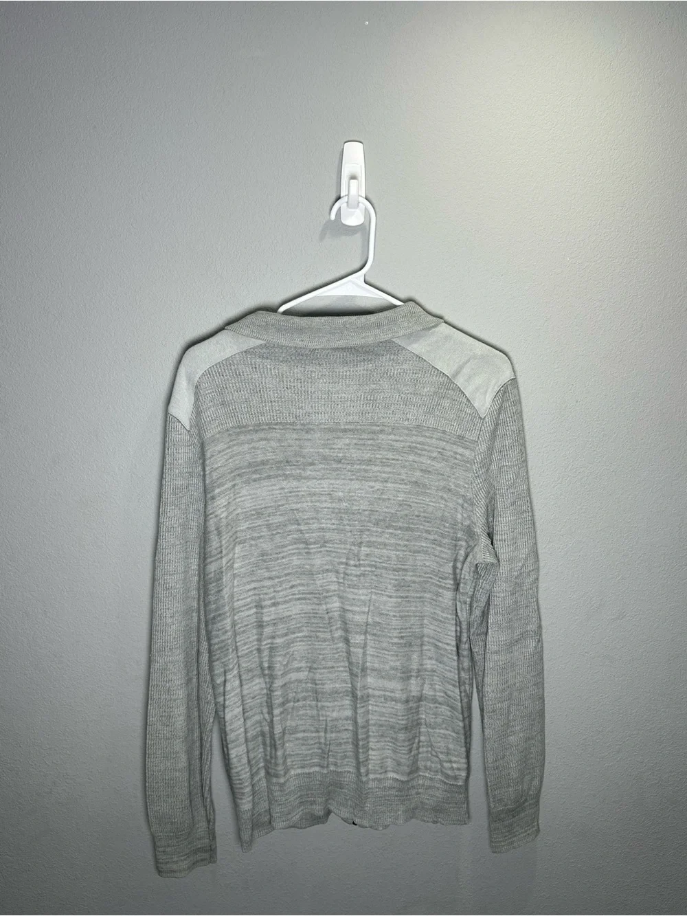 Calvin Klein Light Gray Zip-Up Knit Jacket